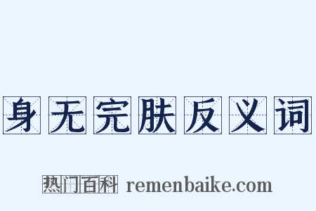 身无完肤反义词是什么意思的图片
